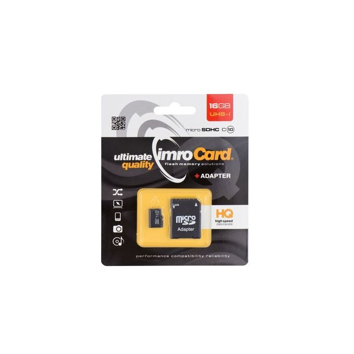 Pamäťová karta microSD 16 GB  IMRO Class 10 + adaptér