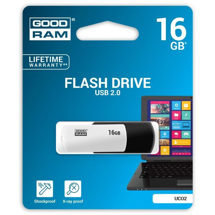 USB kľúč 16 GB GOODRAM Pendrive USB 2.0 čierno-biely 