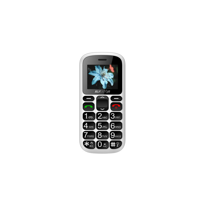 Aligator A321 Senior, Dual SIM, White - SK distribúcia + stolná nabíjačka 