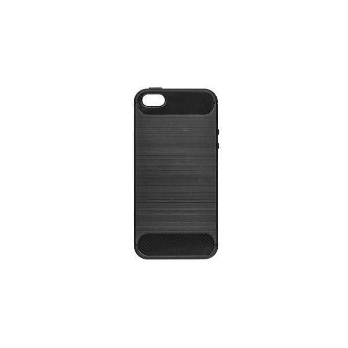 Pevné silikónové puzdro Forcell Carbon pre Apple iPhone 5/5s/SE čierne 