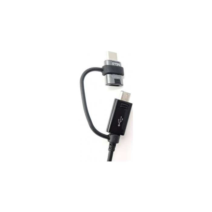 Kábel Samsung Combo EP-DG950DBE, USB-A na microUSB/redukcia USB-C, 1.4m, čierny (Bulk)