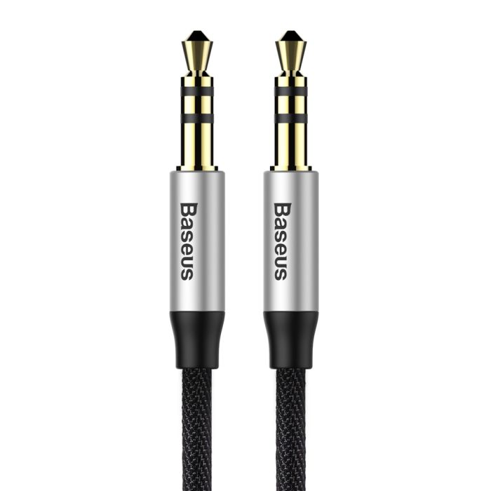 Audio Kábel Aux Baseus M30 1.5 m, opletený, čierno-strieborný