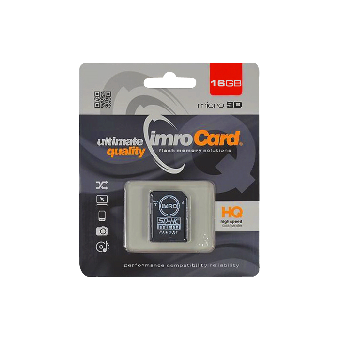 Imro microSD 16GB class 10 UHS-3 s adaptérom