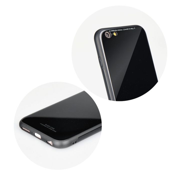 Plastové puzdro Glass case pre Samsung Galaxy J4 Plus čierne 