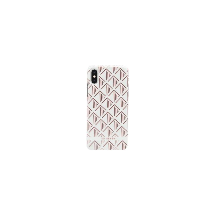 Plastové puzdro na Apple iPhone X/XS SoSeven Fashion Paris Triangle biele