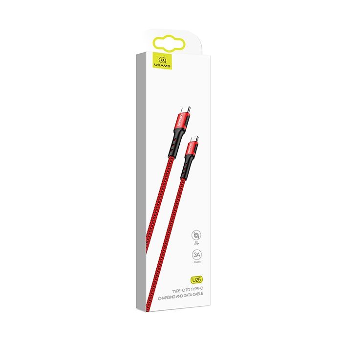 USAMS SJ290 Datový Kabel Type C / Type C Red (EU Blister)