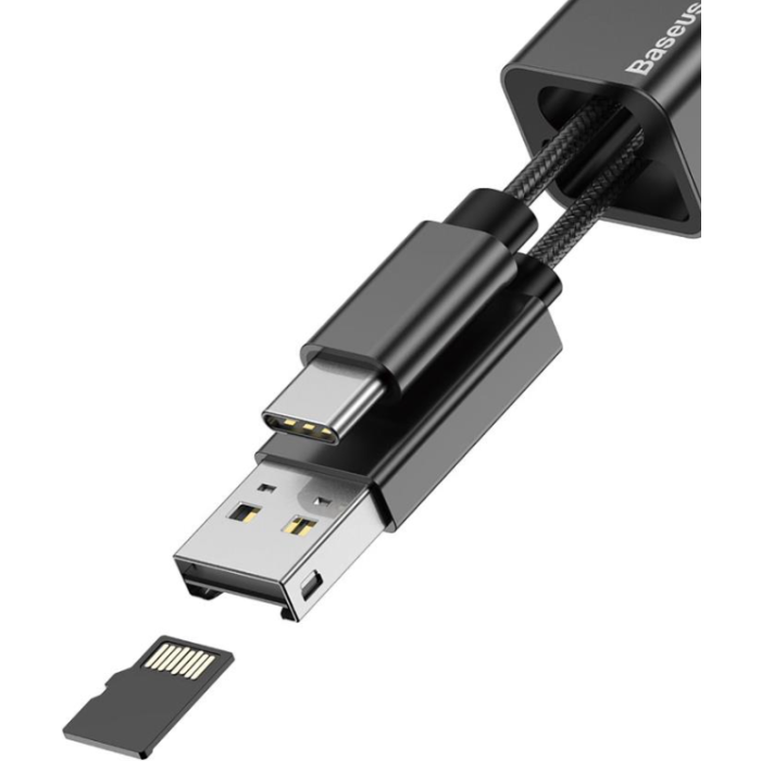 Baseus cable card reader ACDKQ-HG01, USB-A to USB type-C, čierna
