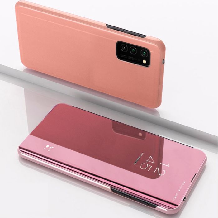 Diárové puzdro Clear View pre Huawei P40 Lite E ružové