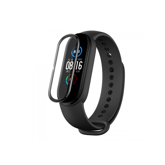 Tvrdené sklo Home Screen na Xiaomi Mi Band 3/4/5 Full Cover čierne