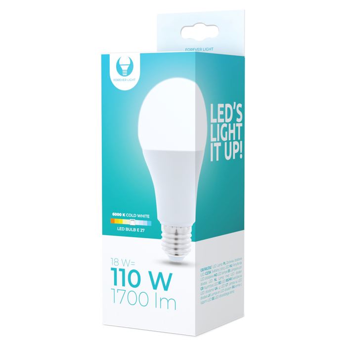 LED žiarovka E27 A65 18W 230V 6000K 1700lm Forever Light