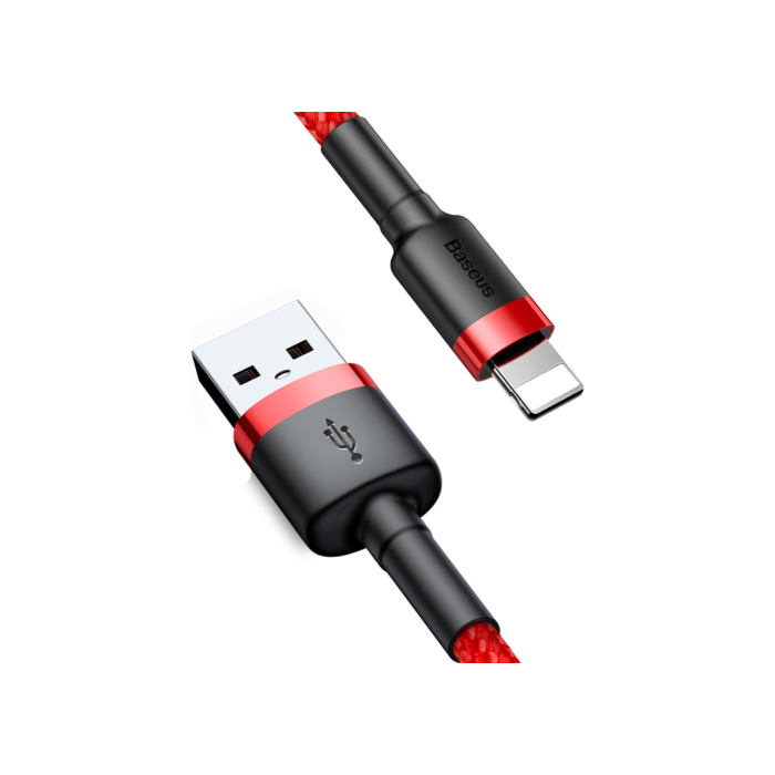 Kábel Baseus Cafule CALKLF-C09, USB na Lightning 1.5A, 2m, červený