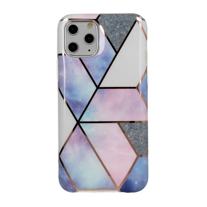 Silikónové puzdro na Apple iPhone 6/6s Cosmo Marble modro ružové