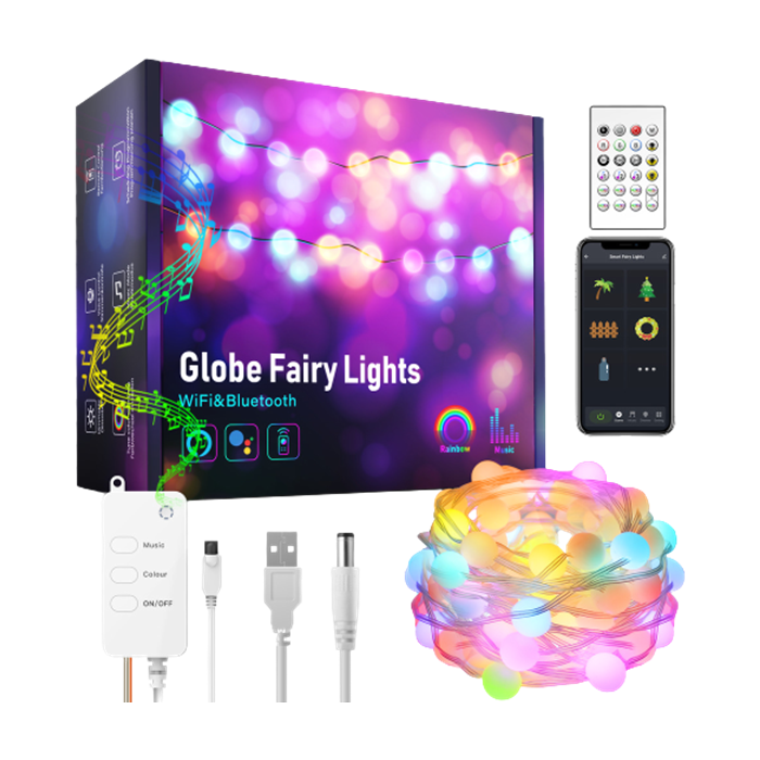 LED reťaz iQtech SmartLife WL039 Music Wi-Fi RGBW 10 m