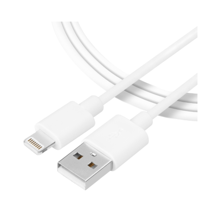 Kábel Tactical Smooth Thread USB-A/Lightning 2 m biely