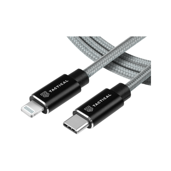Kábel Tactical Fast Rope Aramid 031, USB-C na Lightning MFI, 1m, sivý