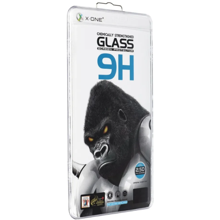 Tvrdené sklo na Apple iPhone 13/13 Pro/14 X-ONE Full Cover Extra Strong Crystal Clear 9H Full Glue čierne
