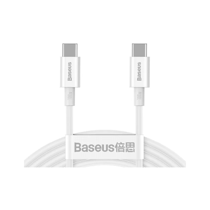 Kábel Baseus Superior Fast Charging CATYS-C02, USB-C na USB-C 100W, 2m, biely