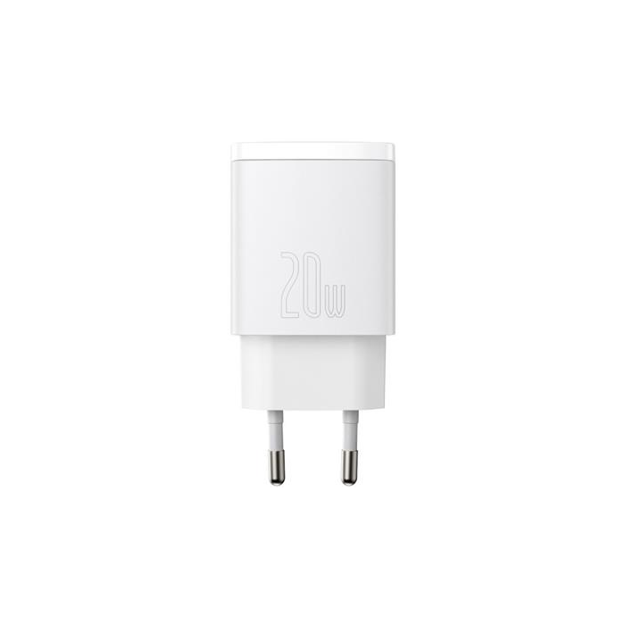 Rýchlonabíjačka Baseus Compact CCXJ-B02, USB/USB-C 20W, biela