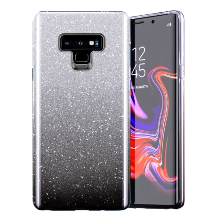 Silikónové puzdro na Apple iPhone 13 Pro Max Shine Bling čierno-strieborné