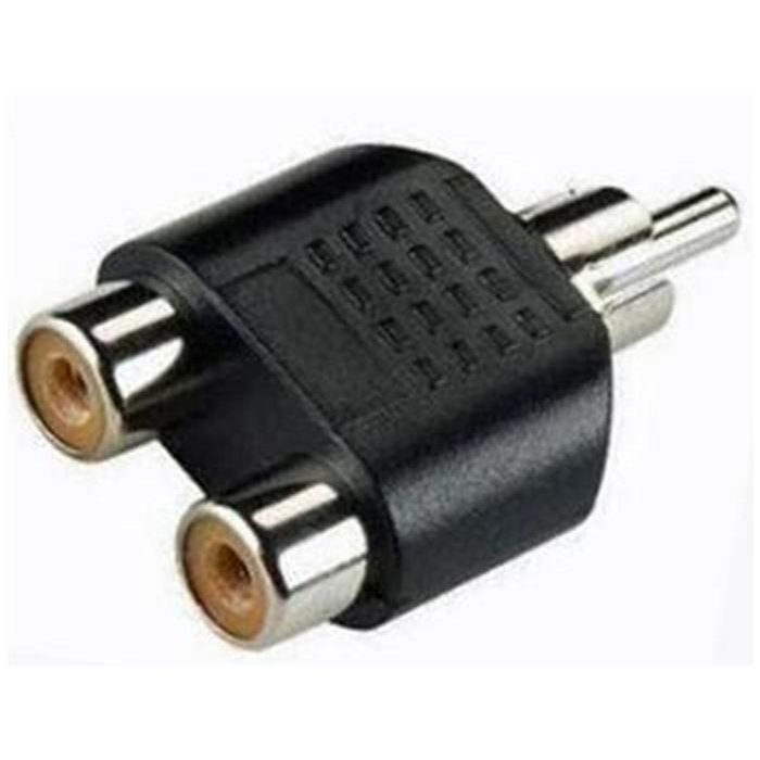 Adaptér PremiumCord 1 x Cinch male - 2 x Cinch female čierny