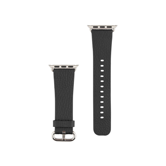 Náhradný kožený remienok na Apple Watch 42/44/45/49mm COTECi Leather Strap čierny