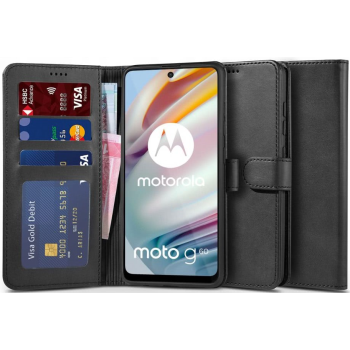 Diárové puzdro na Motorola Moto G60 Tech-protect čierne