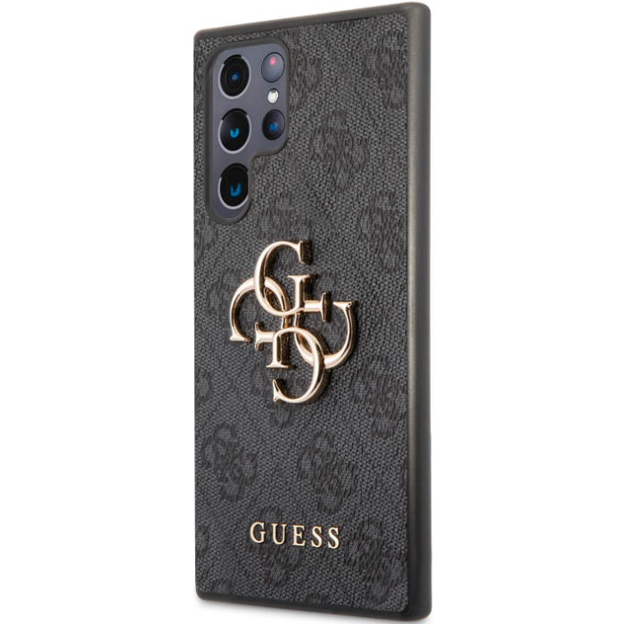Plastové puzdro Guess na Samsung Galaxy S22 Ultra 5G S908 GUHCS22L4GMGGR 4G Big Metal Logo čierne