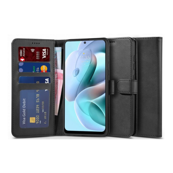 Diárové puzdro na Motorola Moto G31/G41 Tech-protect Wallet čierne