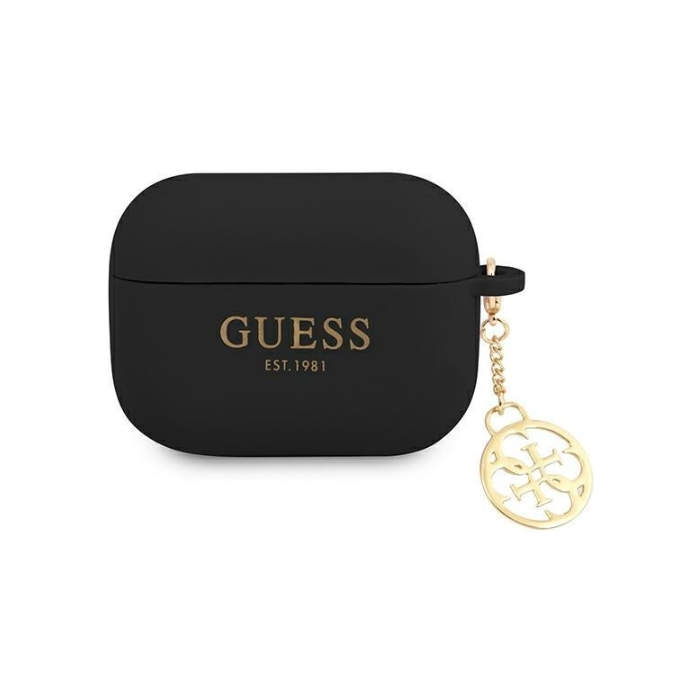 Silikónové puzdro Guess na Apple AirPods Pro GUAPLSC4EK 4G Charm čierne