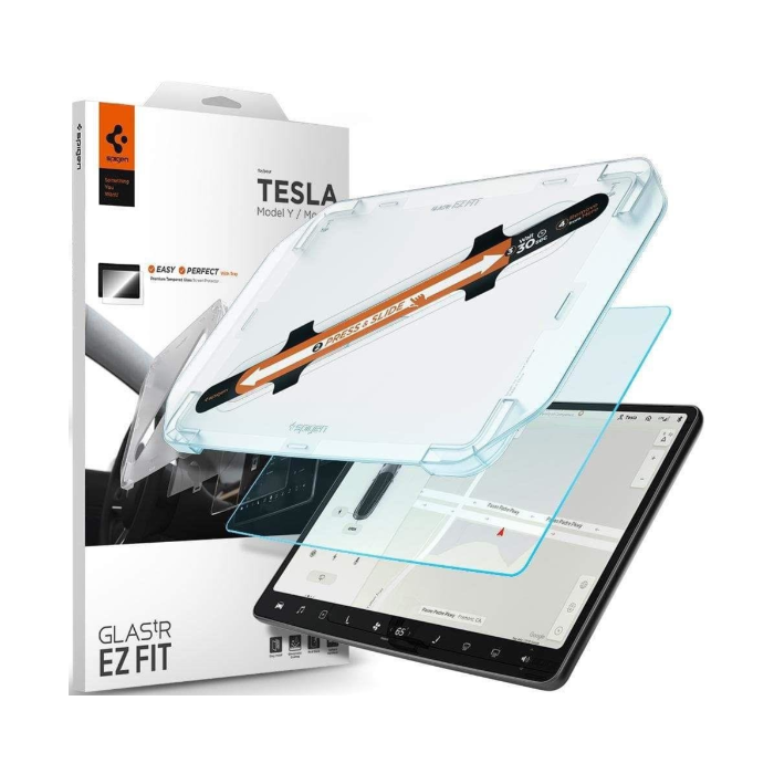 Tvrdené sklo na Tesla model Y/model 3 Spigen GLASS.tR EZ FIT