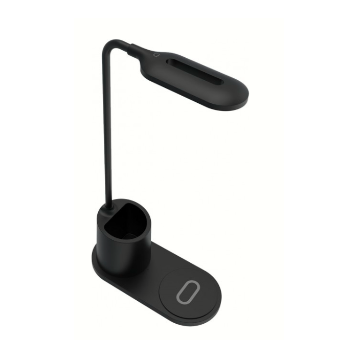 Stolná LED lampa Rebeltec s indukčnou nabíjačkou QI W600 10W čierna