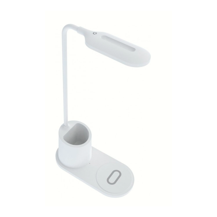 Stolná LED lampa Rebeltec s indukčnou nabíjačkou QI W600 10W biela
