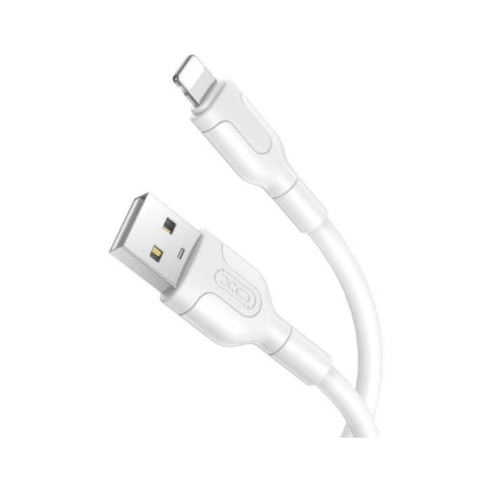 Kábel XO Colorful NB212, USB-A na Lightning, 2.1A, 1m, biely