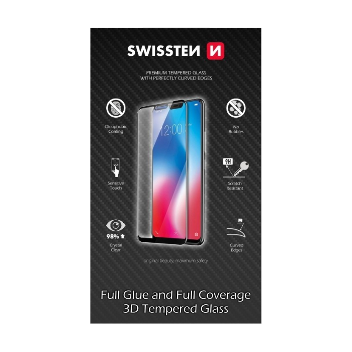 Tvrdené sklo na Xiaomi Redmi 8/8A Swissten 3D 9H celotvárove čierne