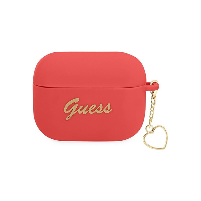 Silikónové puzdro Guess na Apple Airpods Pro GUAPLSCHSR Heart Charm červené