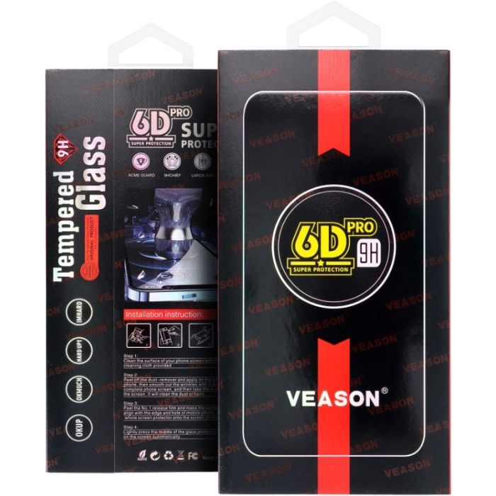 Tvrdené sklo na Apple iPhone 13 Pro/14 Veason 6D Pro celotvárové čierne