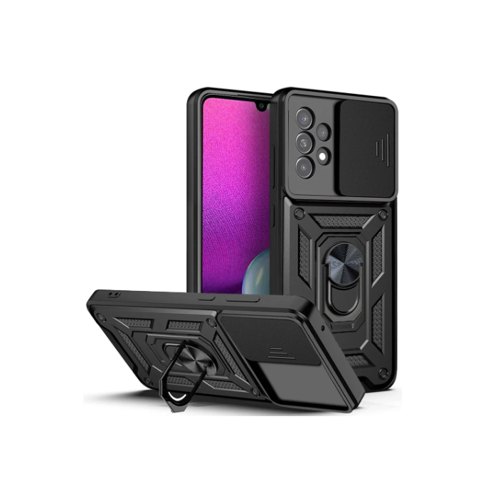 Odolné puzdro na Samsung Galaxy M23 5G Tech-protect Camshield Ring Armor čierne