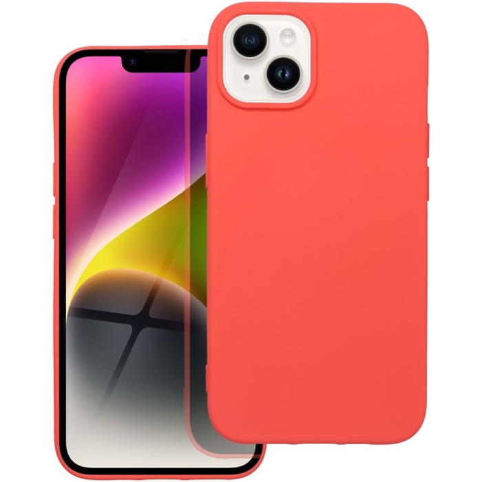 Silikónové puzdro na Apple iPhone 14 Plus Forcell Silicone Lite broskyňové