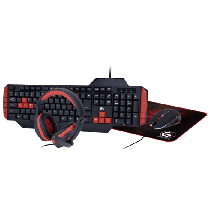 GEMBIRD gaming set, klávesnice, myš podložka, headset - Poškodená krabica