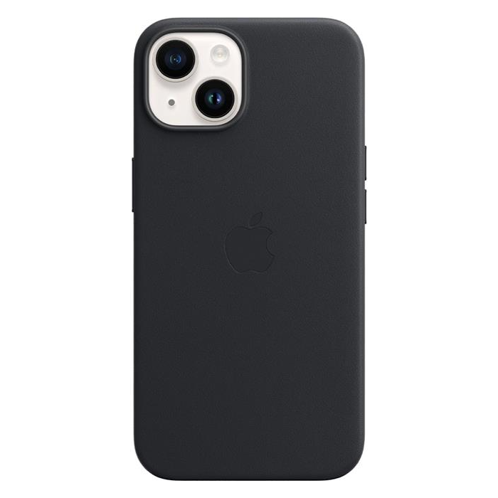 Kožené puzdro Apple na Apple iPhone 14 MPP43ZM/A Leather Case with MagSafe Midnight