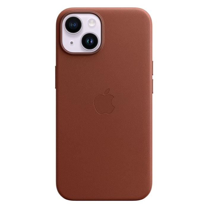 Kožené puzdro Apple na Apple iPhone 14 MPP73ZM/A Leather Case with MagSafe Umber