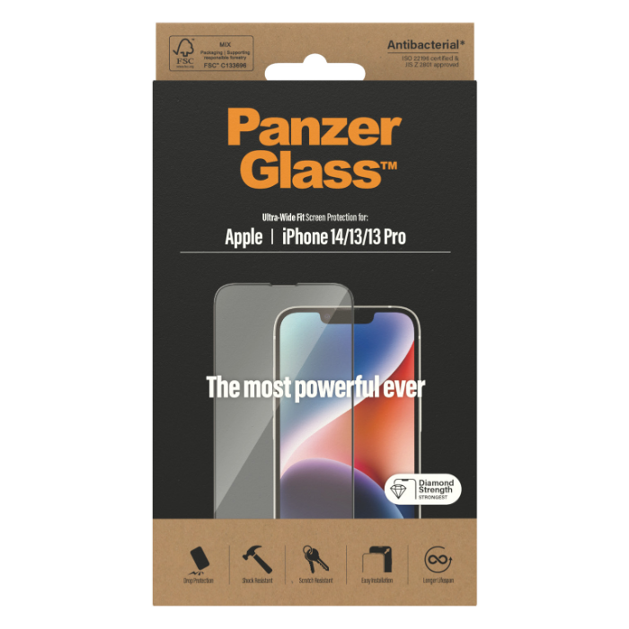 Tvrdené sklo na Apple iPhone 14/13 Pro/13 PanzerGlass UWF AB čierne