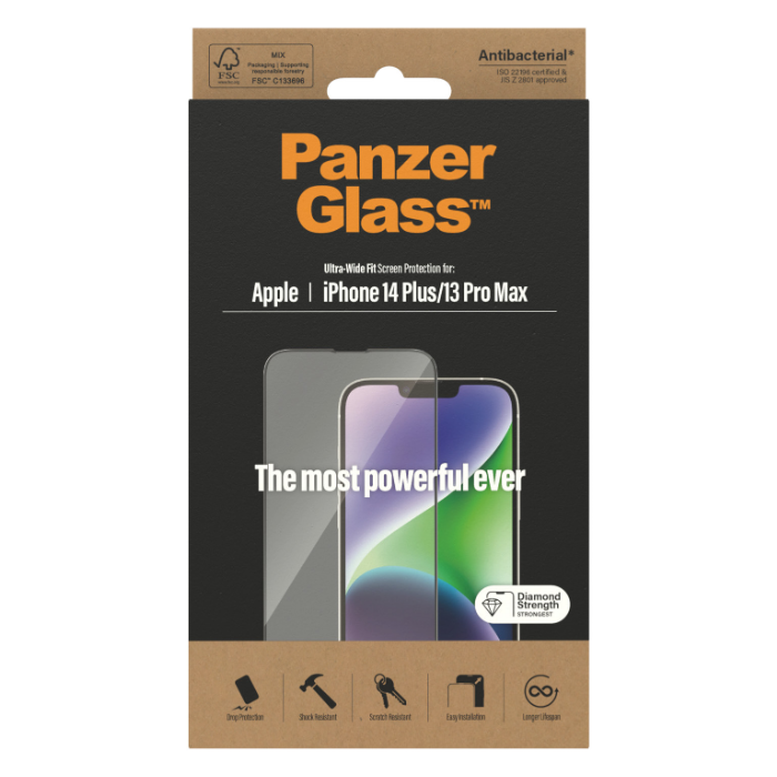 Tvrdené sklo na Apple iPhone 14 Plus/13 Pro Max PanzerGlass UWF AB čierne