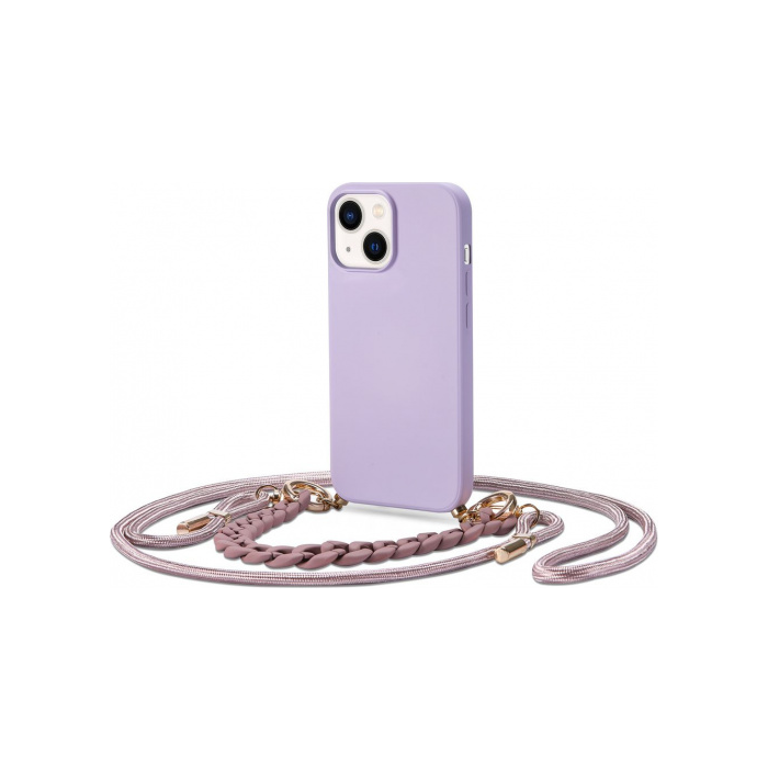 Silikónové puzdro na Apple iPhone 14 Tech-Protect Icon Chain fialové