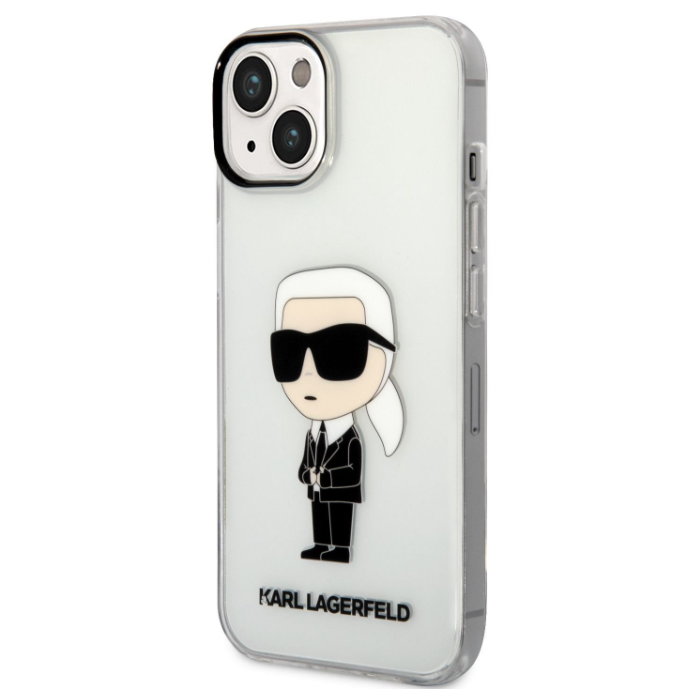 Plastové puzdro Karl Lagerfeld na Apple iPhone 14 Pro Max KLHCP14XHNIKTCT Translucent Ikonik NFT transparentné