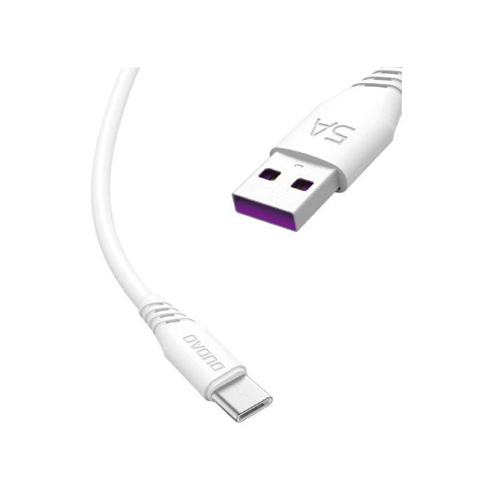 Kábel Dudao L2T, USB na USB-C 5A, 2m, biely