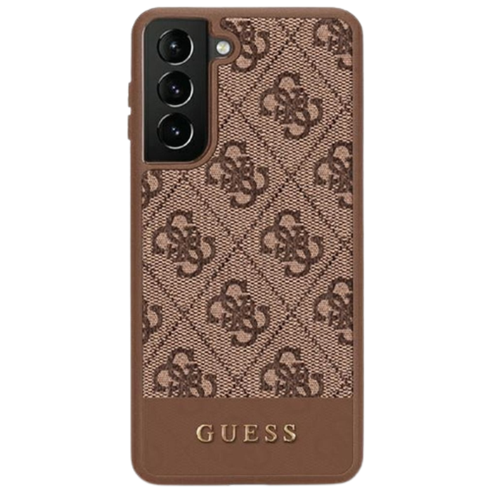 Plastové puzdro Guess na Samsung Galaxy S23 Ultra 5G S918 GUHCS23LG4GLBR 4G Bottom Sprite hnedé