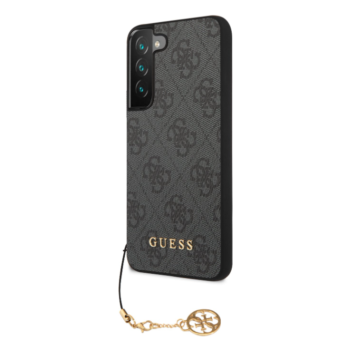 Plastové puzdro Guess na Samsung Galaxy S23 5G S911 GUHCS23SGF4GGR 4G Charms sivé