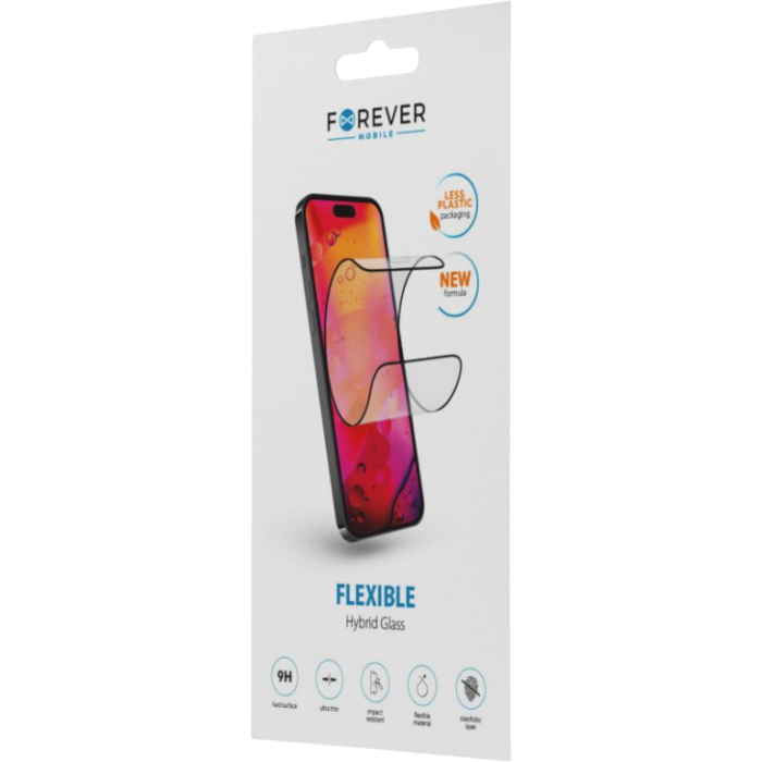 Tvrdené sklo na Xiaomi Redmi 9/9A/9AT/9C/9i Forever Flexible Hybrid 5D celotvárové čierne