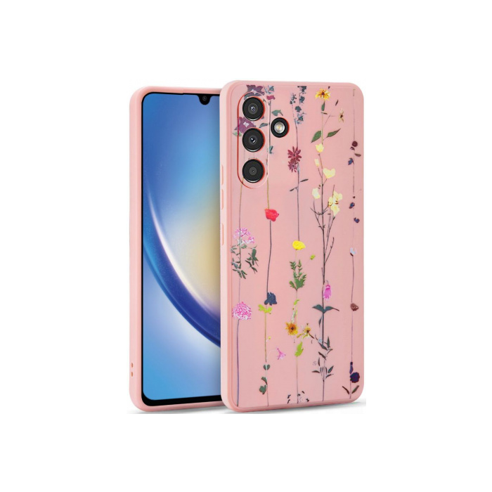 Silikónové puzdro na Samsung Galaxy A34 5G A346 Tech Protect Mood Garden ružové